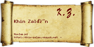 Khin Zalán névjegykártya